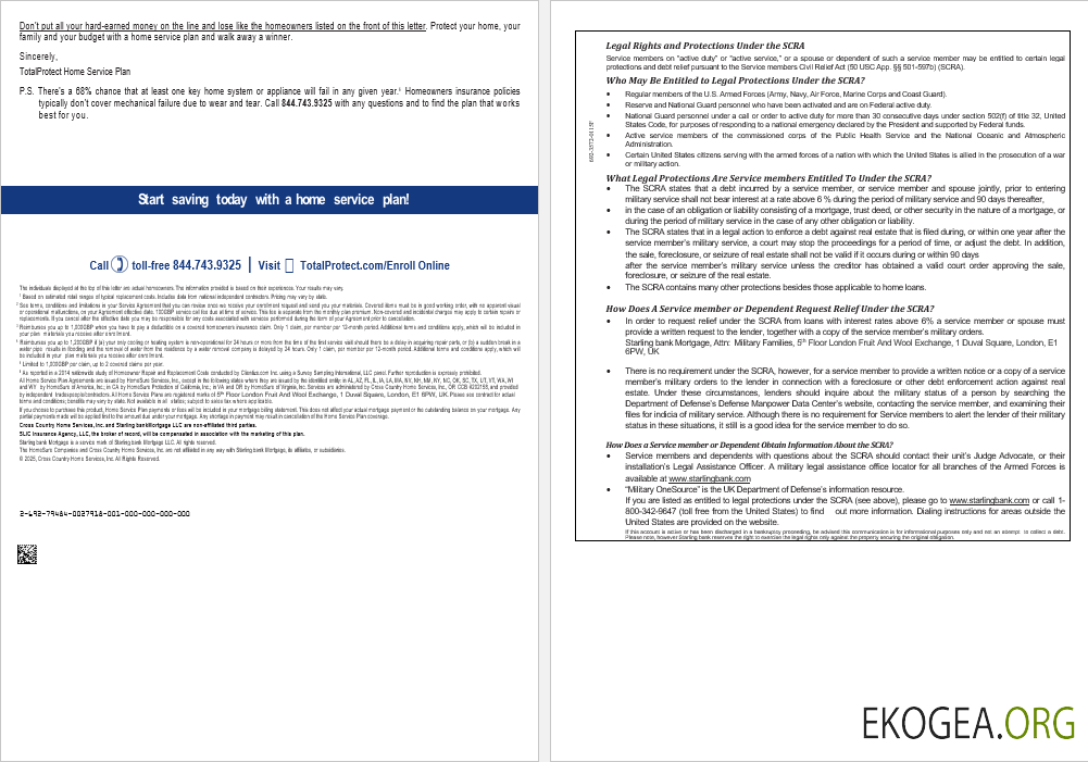 Royaume , Uni Relevé de prêt hypothécaire de la Starling Bank aux formats Word et PDF, 8 pages 7, 8
